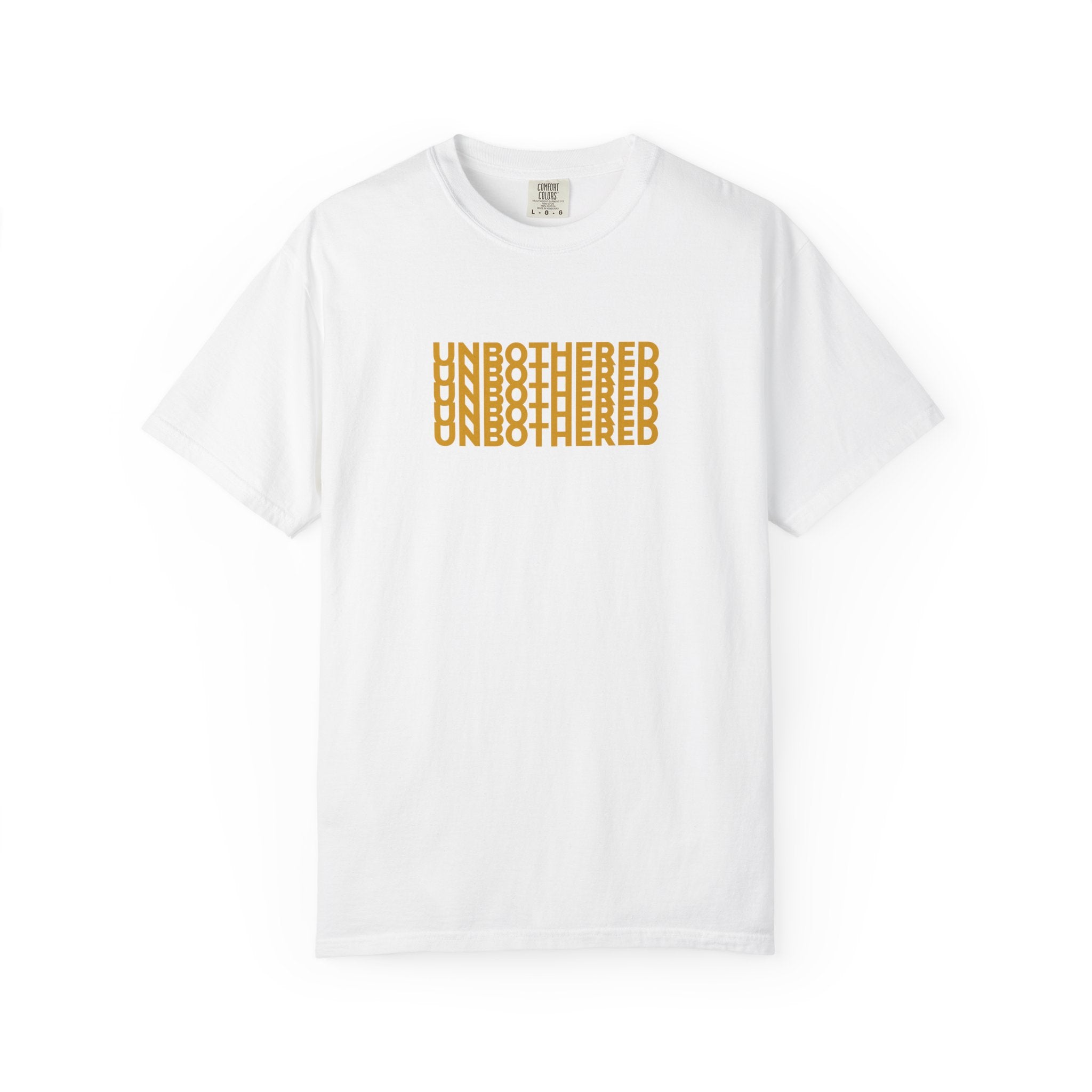 Unbothered Graphic T-Shirt — Minimal Stacked Text Tee
