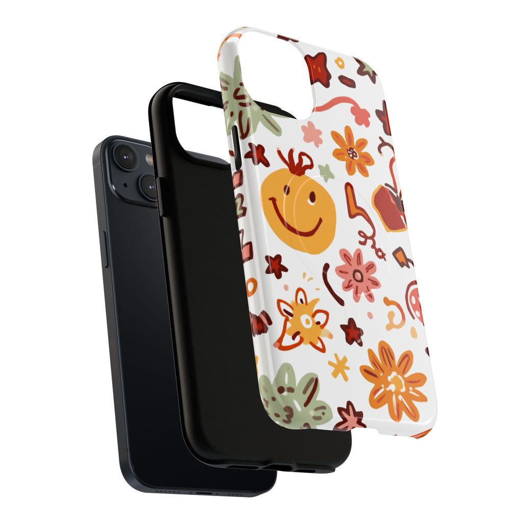 Retro Groovy Phone Case, Smiley Face Phone Case