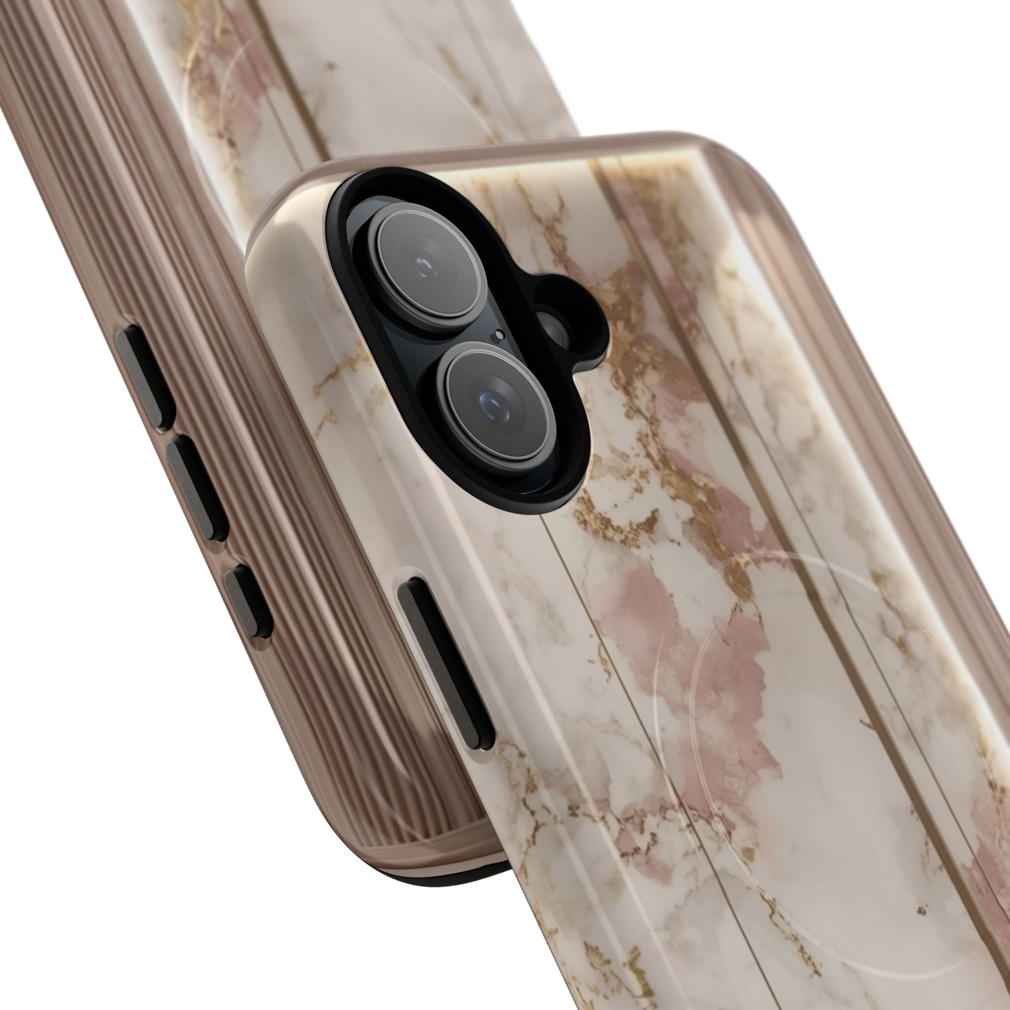 Marble Blush Tough Magnetic Phone Case, Rose Gold Marble Protective Cover