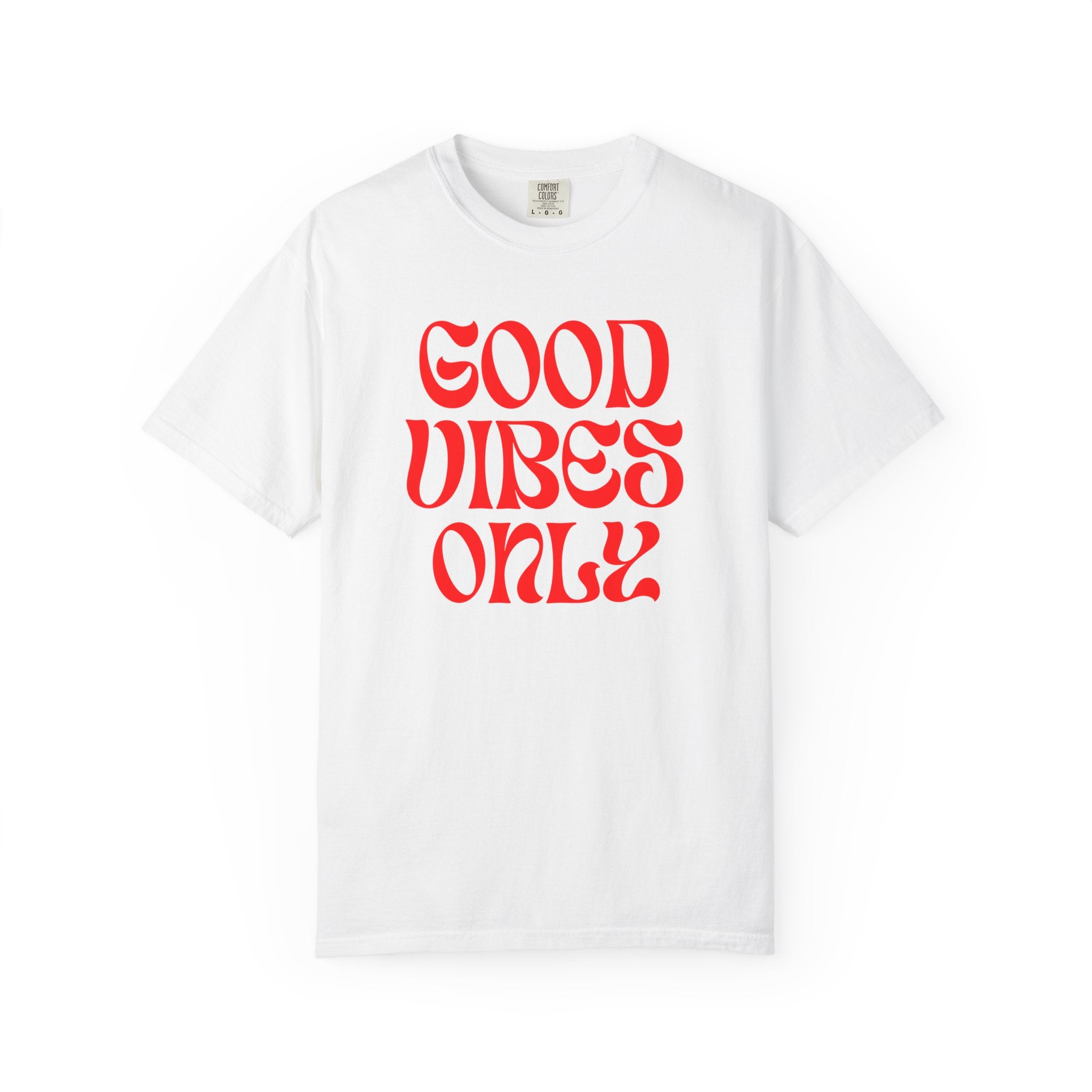 Good Vibes Only T‑Shirt — Retro Red Typography Graphic Tee