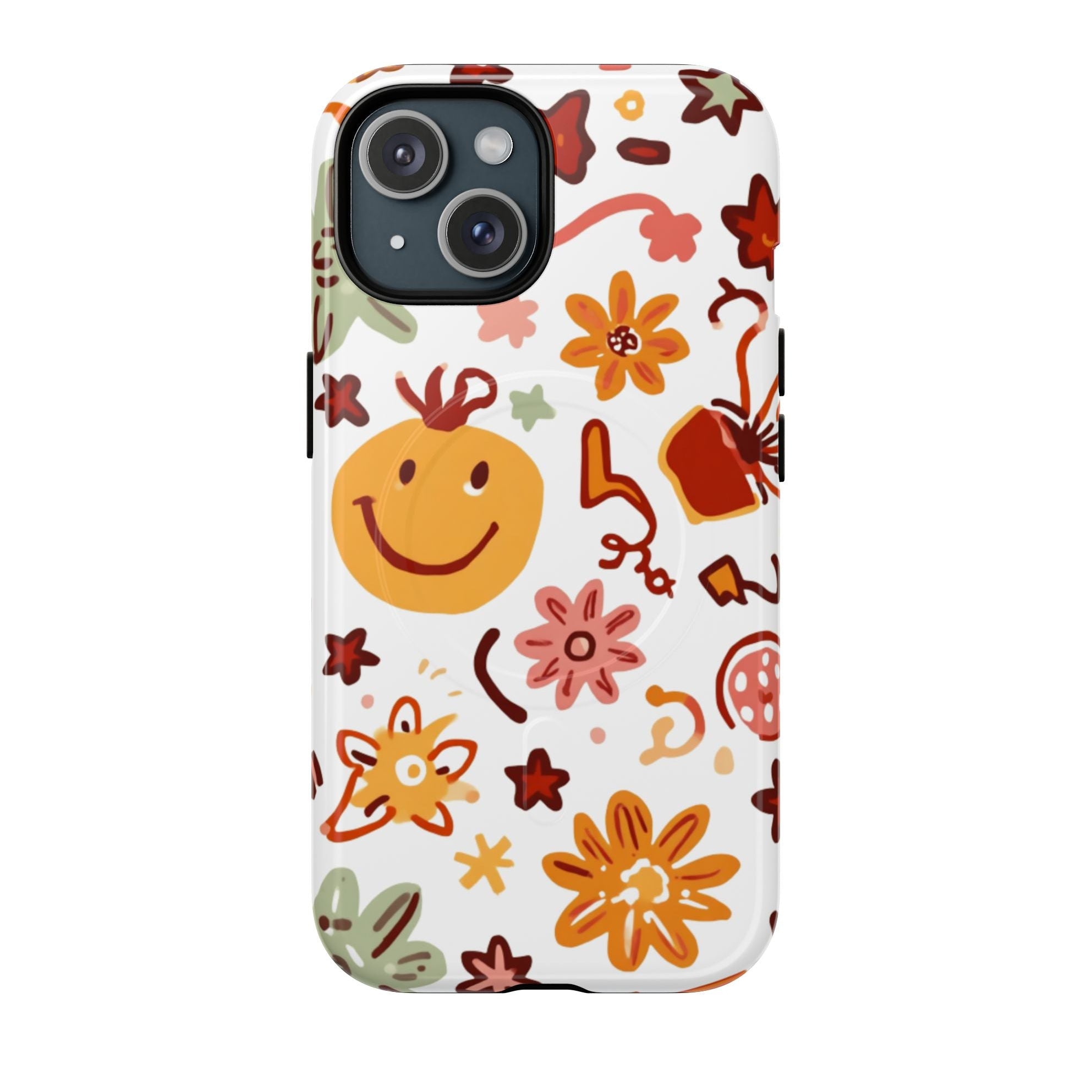 Retro Groovy Phone Case, Smiley Face Phone Case