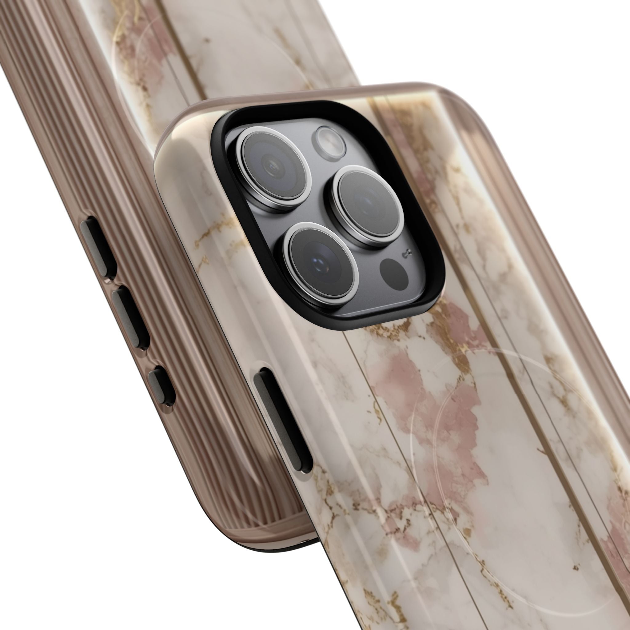 Marble Blush Tough Magnetic Phone Case, Rose Gold Marble Protective Cover