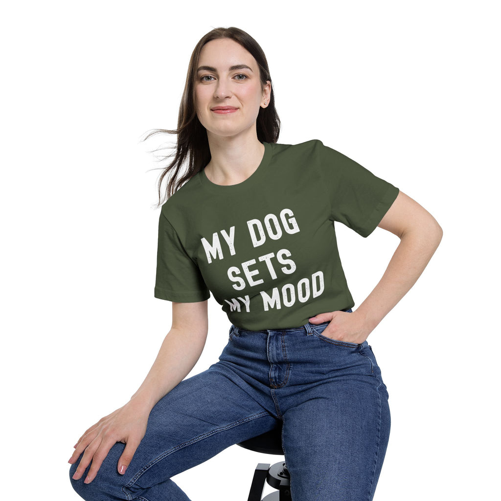 Dog Lover T-Shirt — My Dog Sets My Mood | Funny Dog Lover Graphic Tee | Unisex Pet Lover Shirt | Cute Gift for Dog Moms & Dog Dads