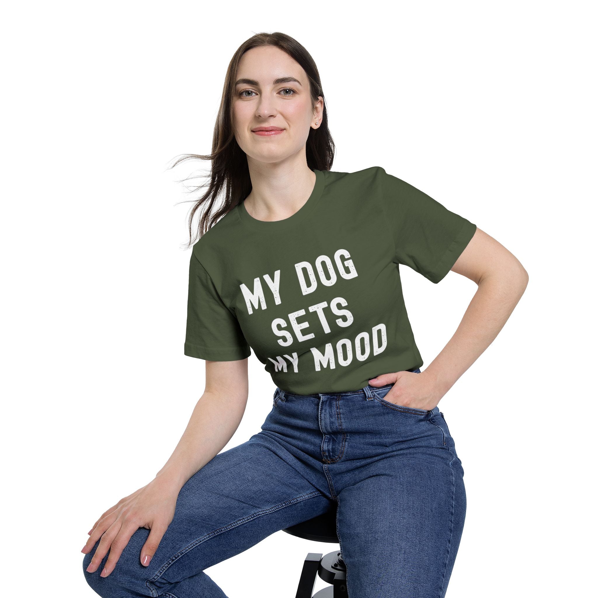 Dog Lover T-Shirt — My Dog Sets My Mood | Funny Dog Lover Graphic Tee | Unisex Pet Lover Shirt | Cute Gift for Dog Moms & Dog Dads