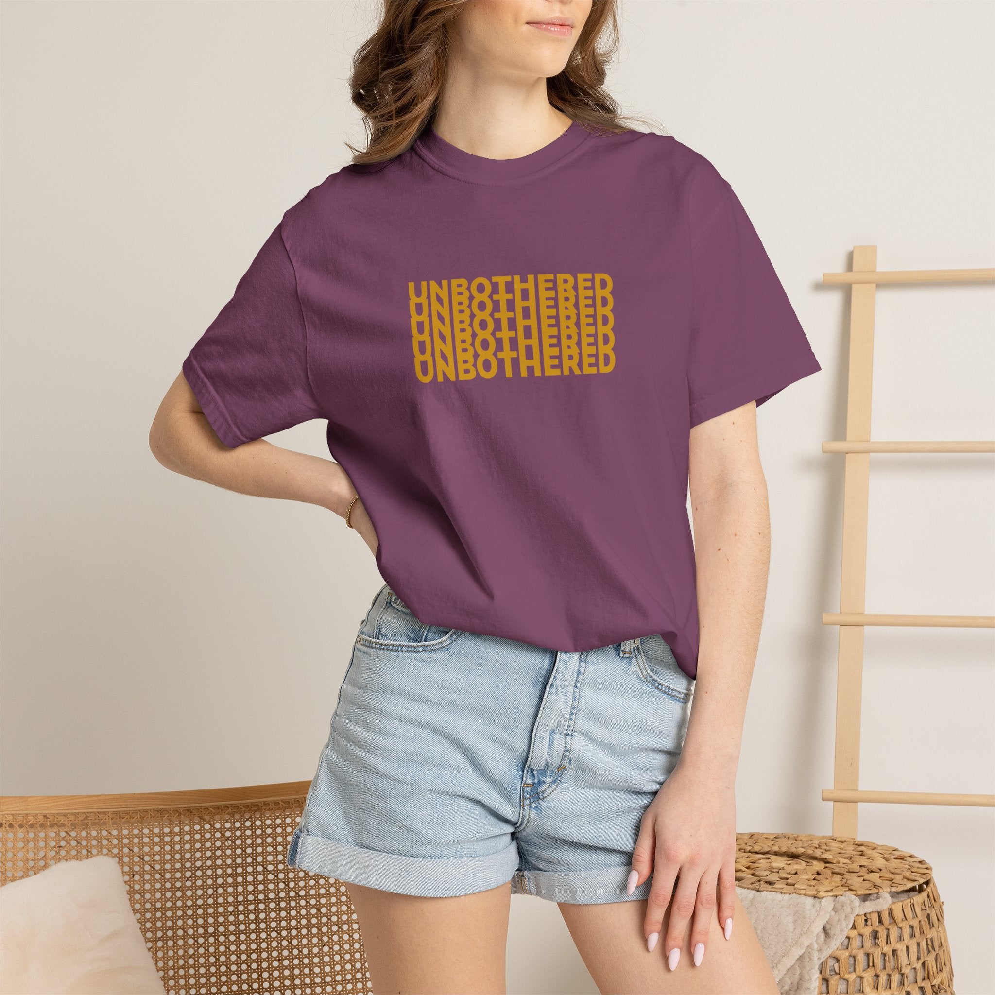 Unbothered Graphic T-Shirt — Minimal Stacked Text Tee