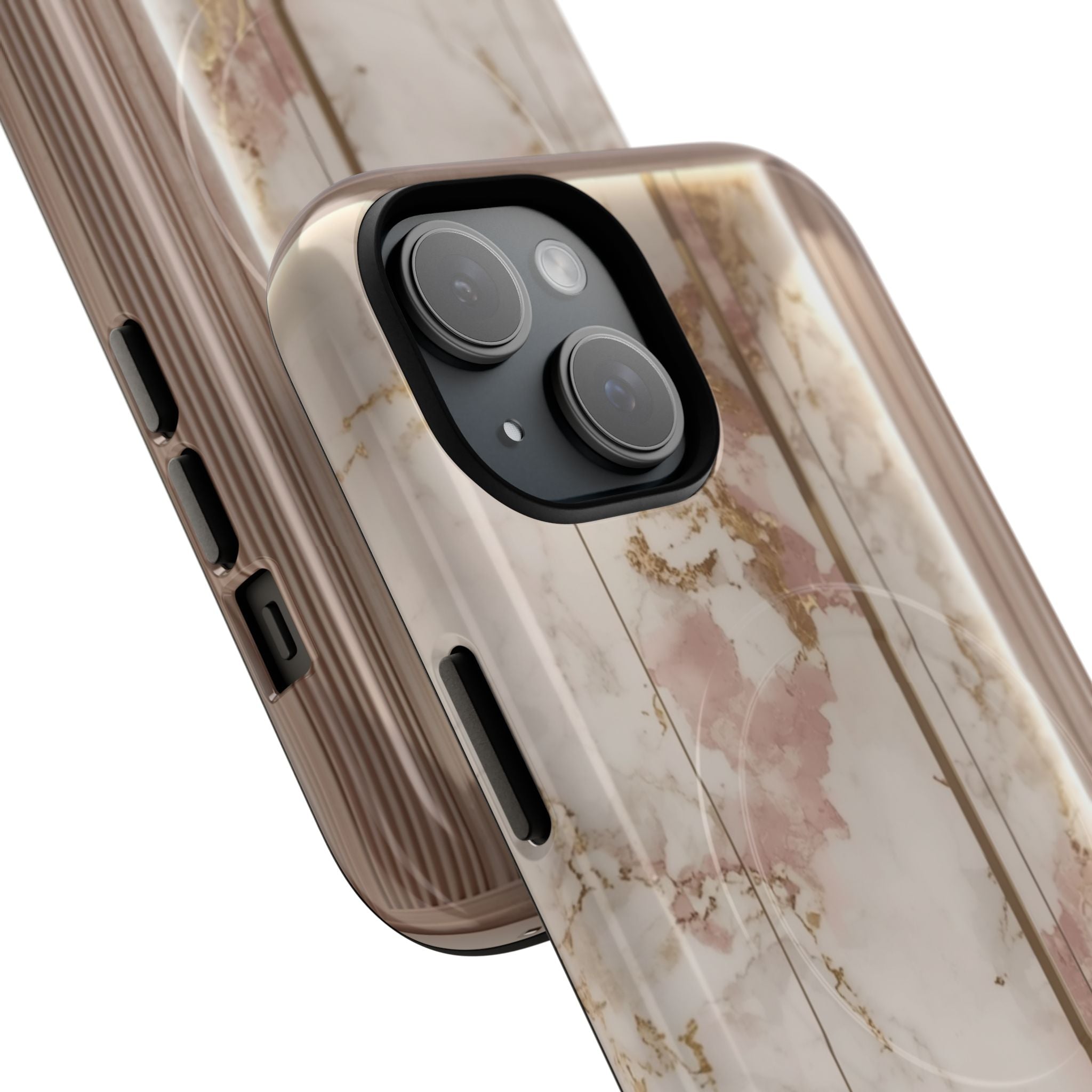 Marble Blush Tough Magnetic Phone Case, Rose Gold Marble Protective Cover