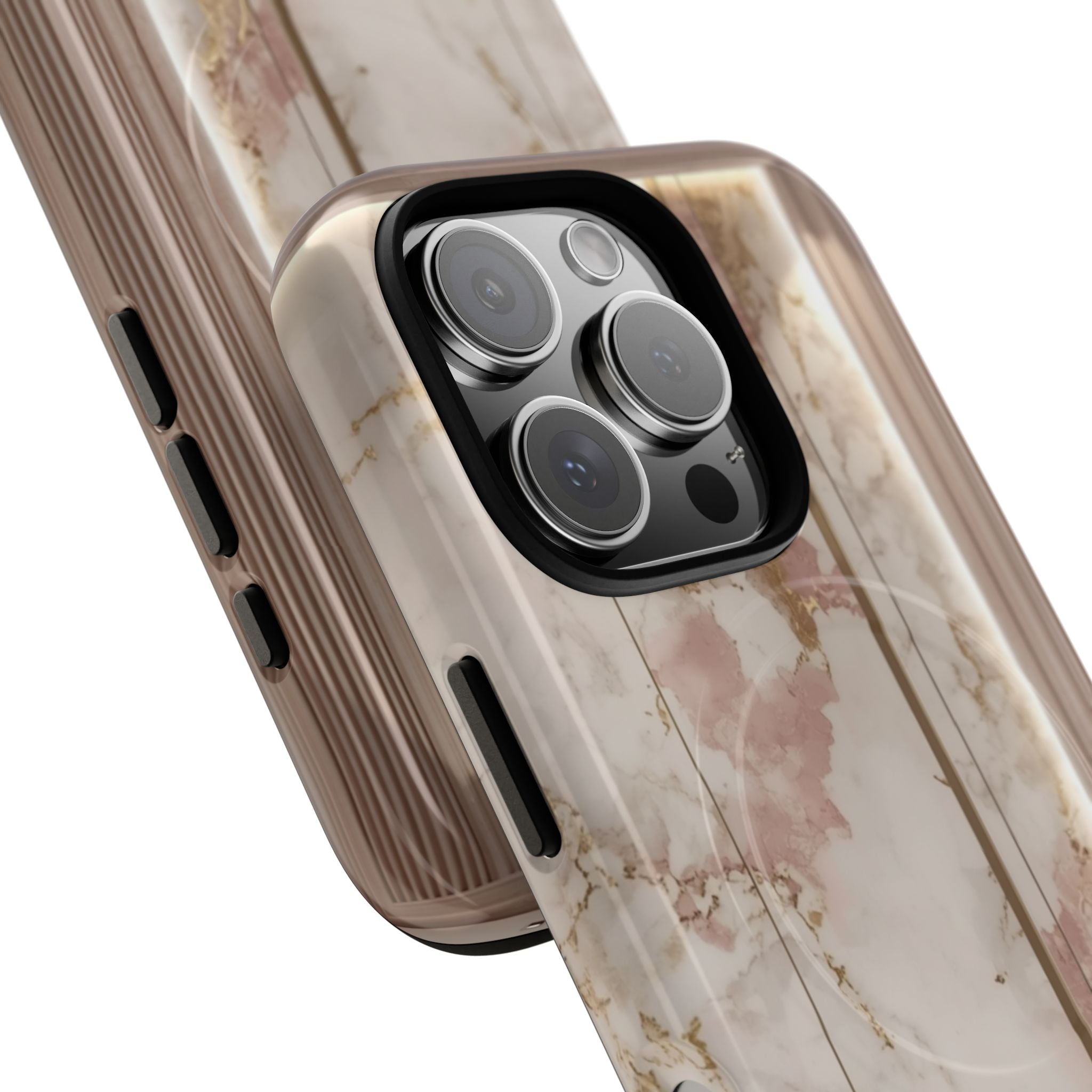 Marble Blush Tough Magnetic Phone Case, Rose Gold Marble Protective Cover