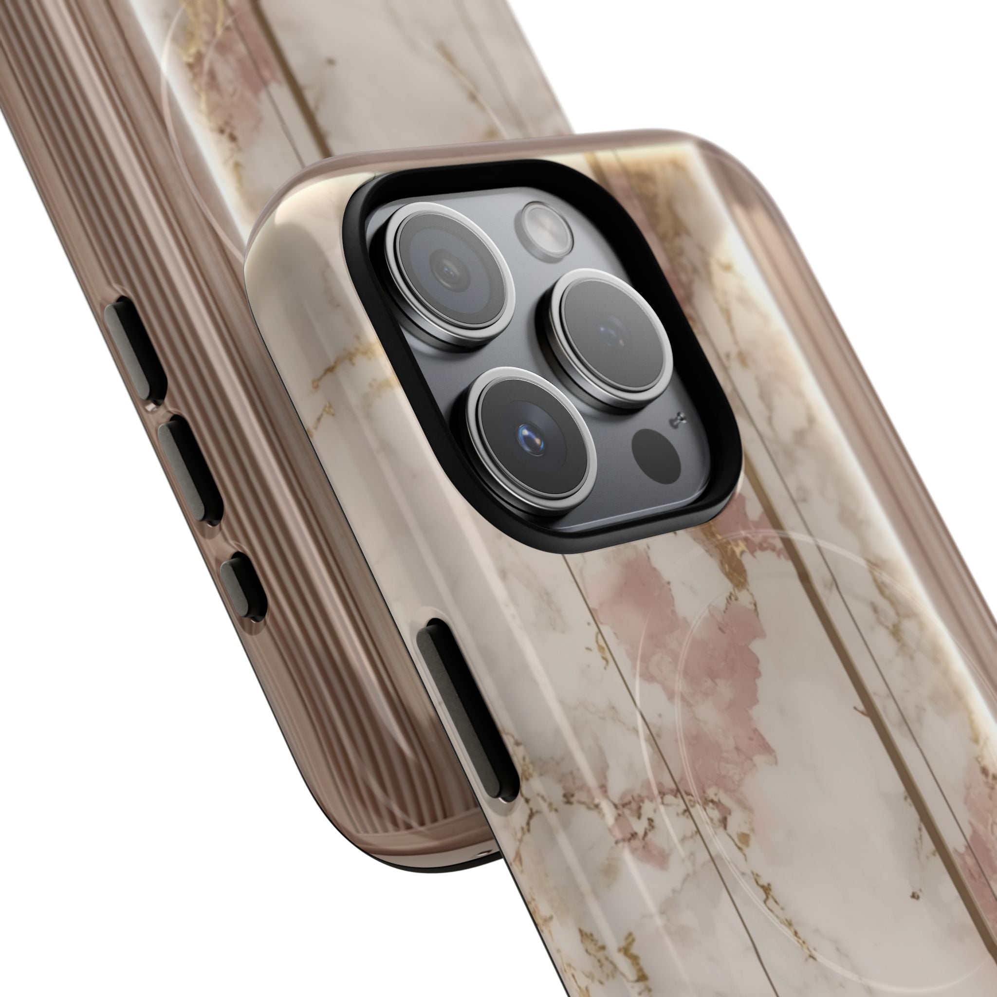 Marble Blush Tough Magnetic Phone Case, Rose Gold Marble Protective Cover