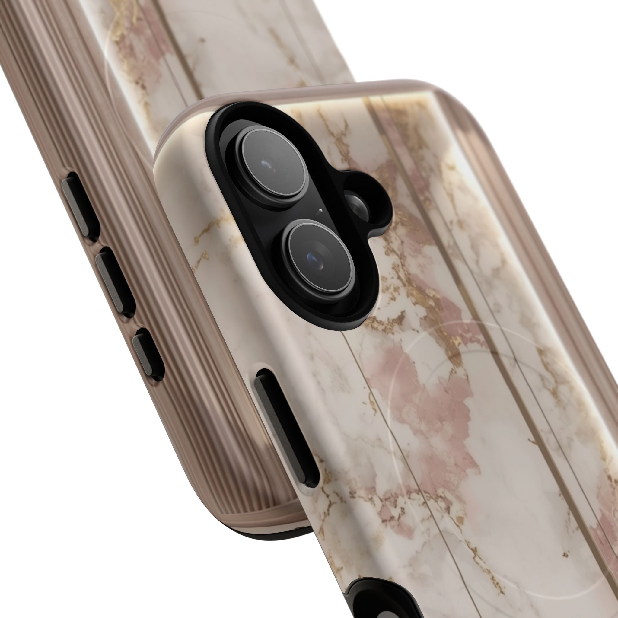Marble Blush Tough Magnetic Phone Case, Rose Gold Marble Protective Cover