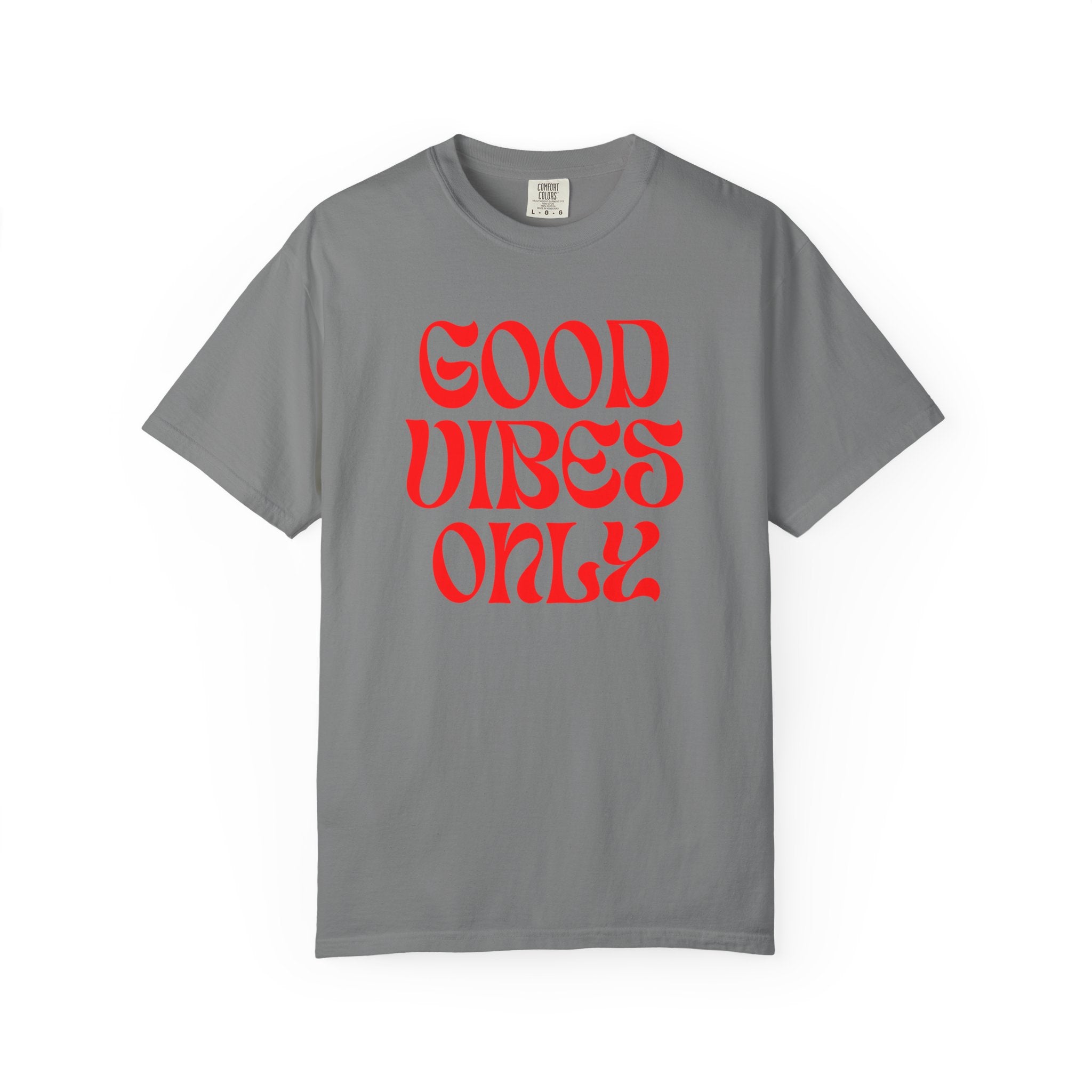 Good Vibes Only T‑Shirt — Retro Red Typography Graphic Tee