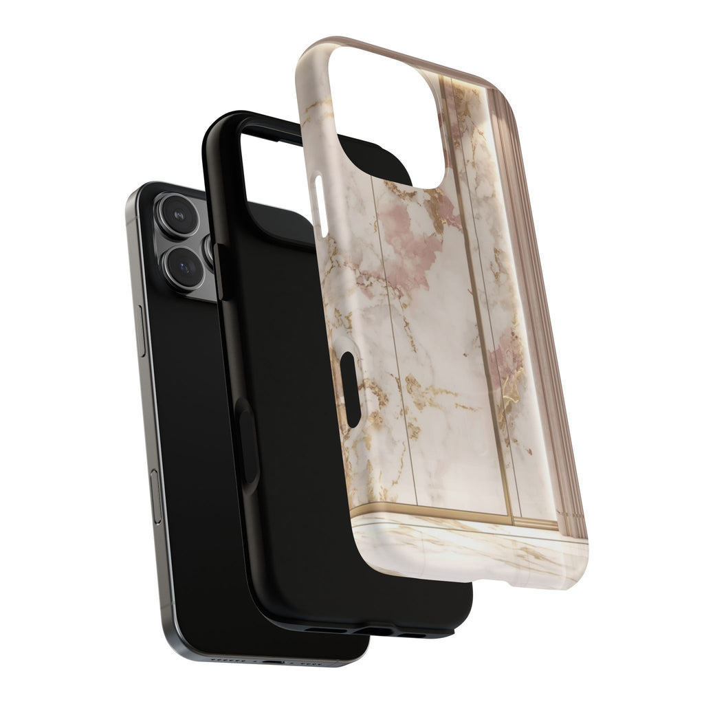 Marble Blush Tough Magnetic Phone Case, Rose Gold Marble Protective Cover
