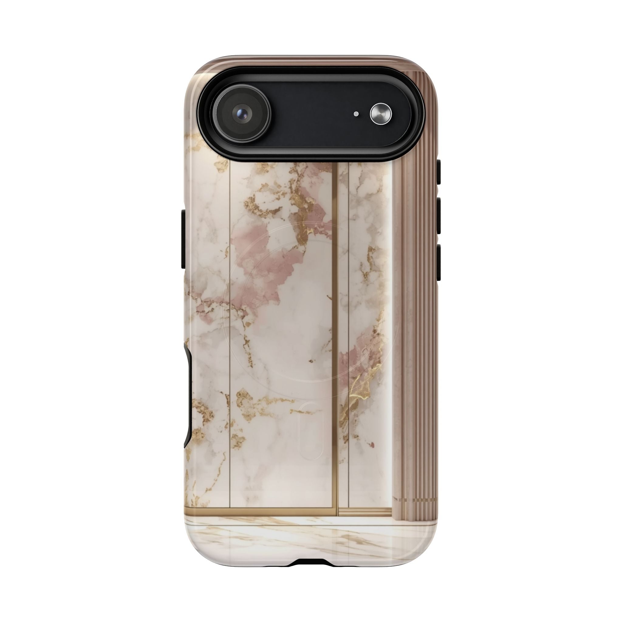 Marble Blush Tough Magnetic Phone Case, Rose Gold Marble Protective Cover