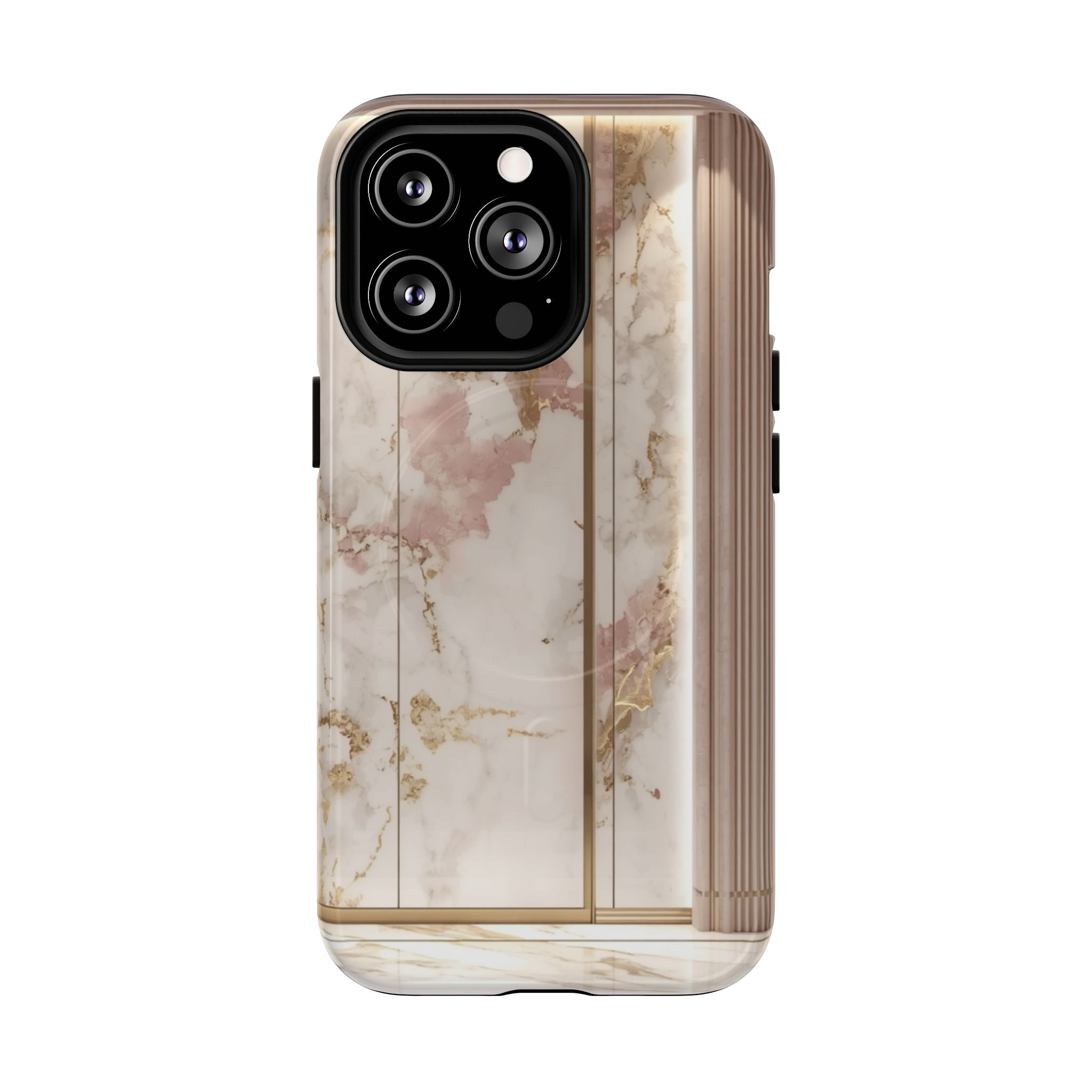 Marble Blush Tough Magnetic Phone Case, Rose Gold Marble Protective Cover