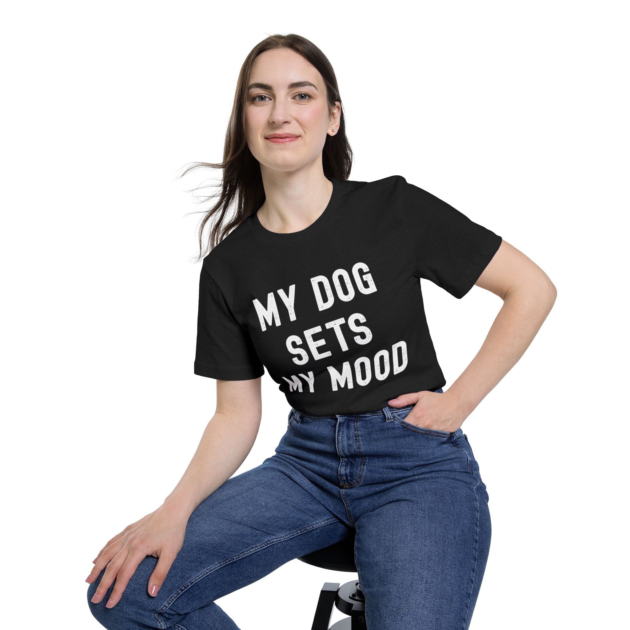 Dog Lover T-Shirt — My Dog Sets My Mood | Funny Dog Lover Graphic Tee | Unisex Pet Lover Shirt | Cute Gift for Dog Moms & Dog Dads