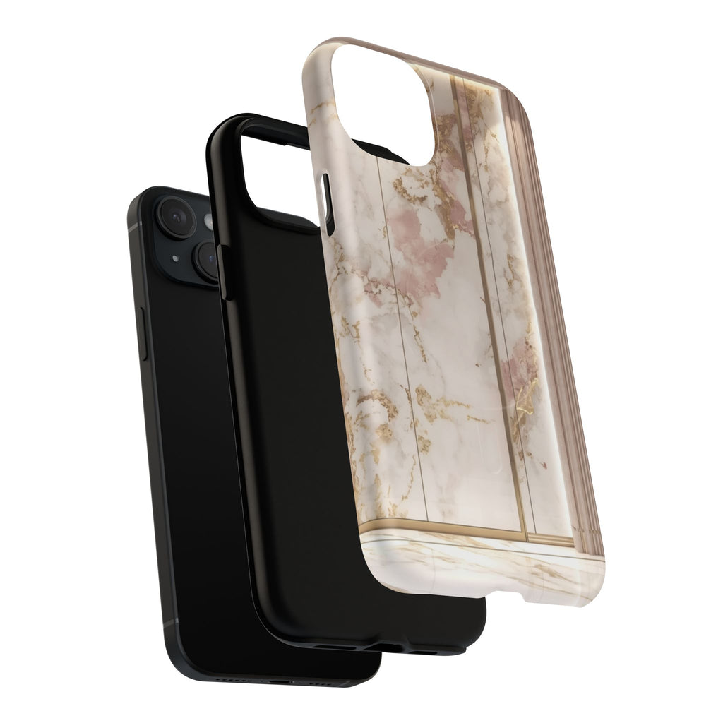 Marble Blush Tough Magnetic Phone Case, Rose Gold Marble Protective Cover