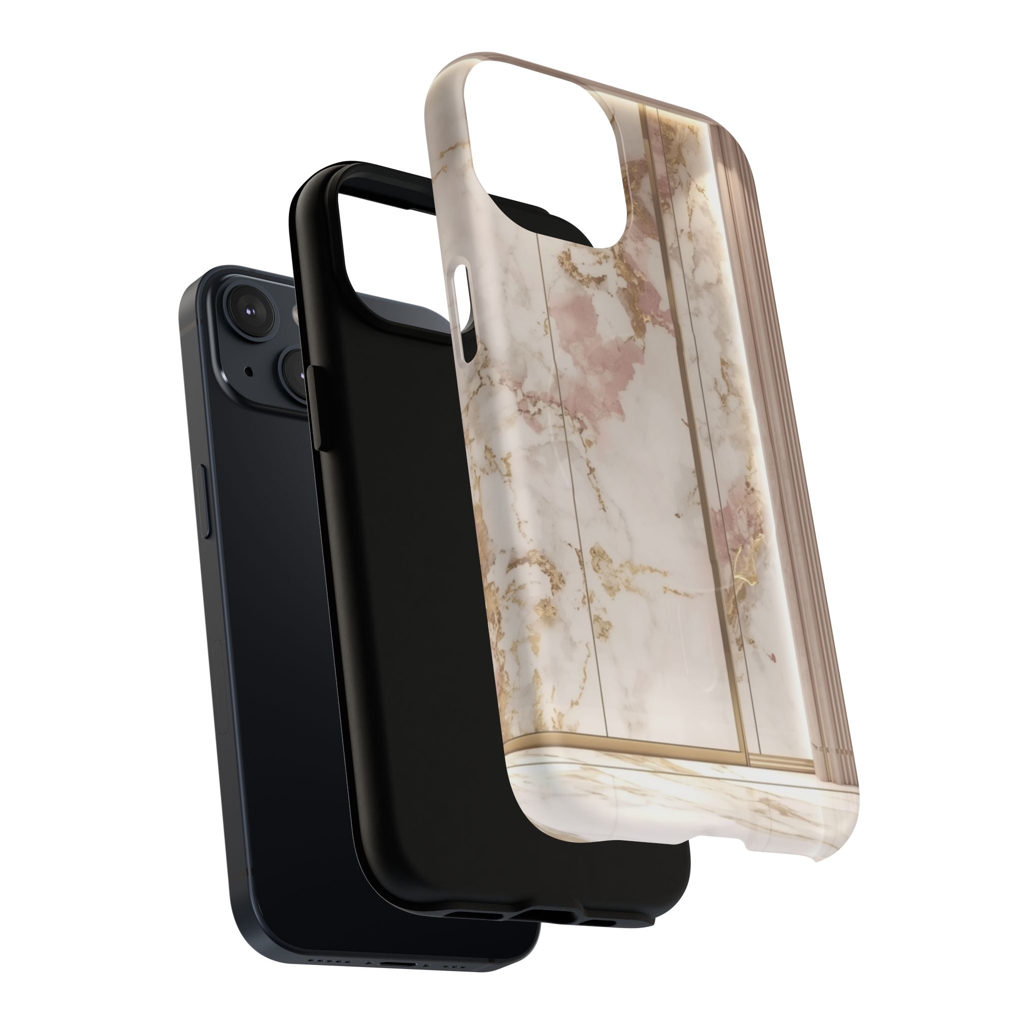 Marble Blush Tough Magnetic Phone Case, Rose Gold Marble Protective Cover