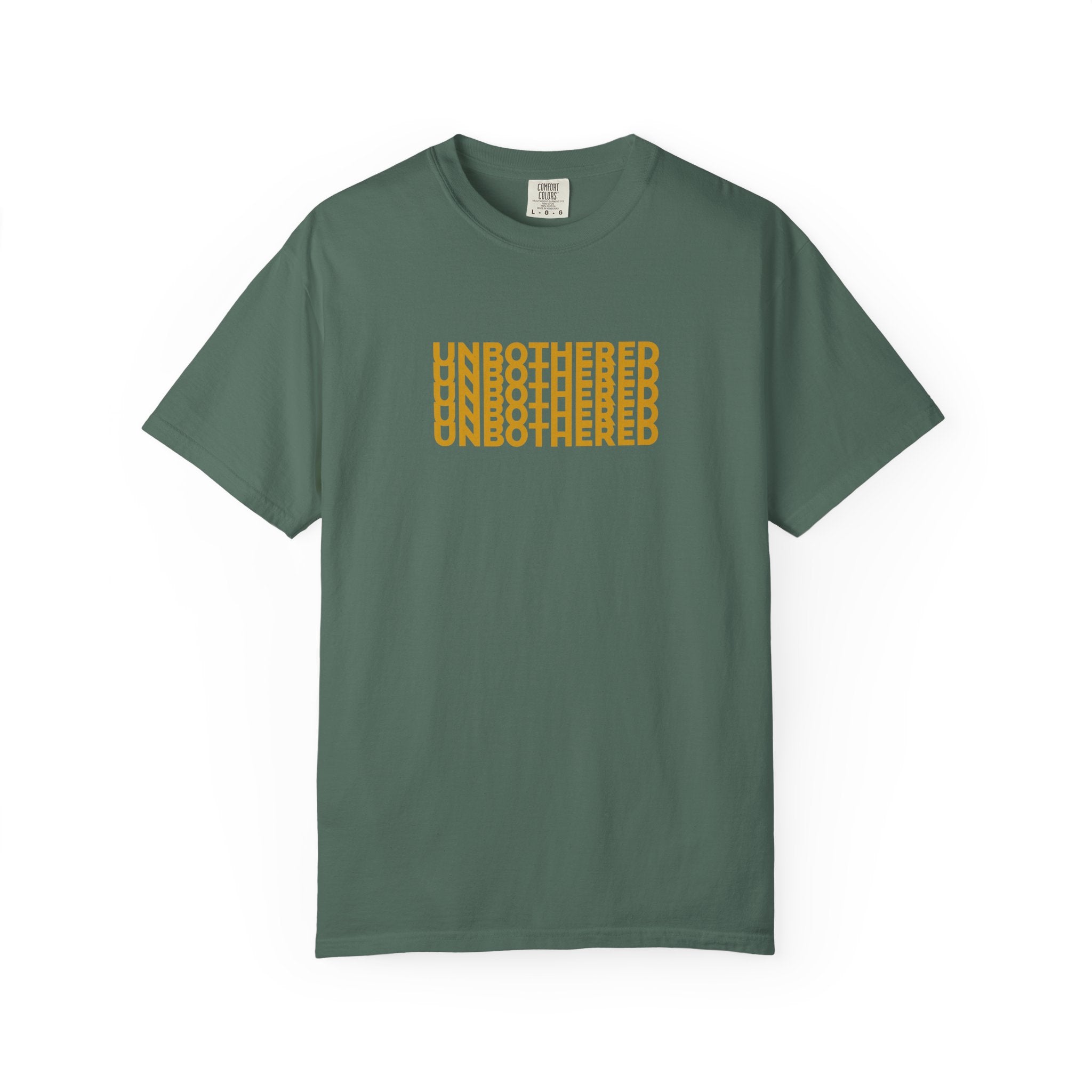 Unbothered Graphic T-Shirt — Minimal Stacked Text Tee