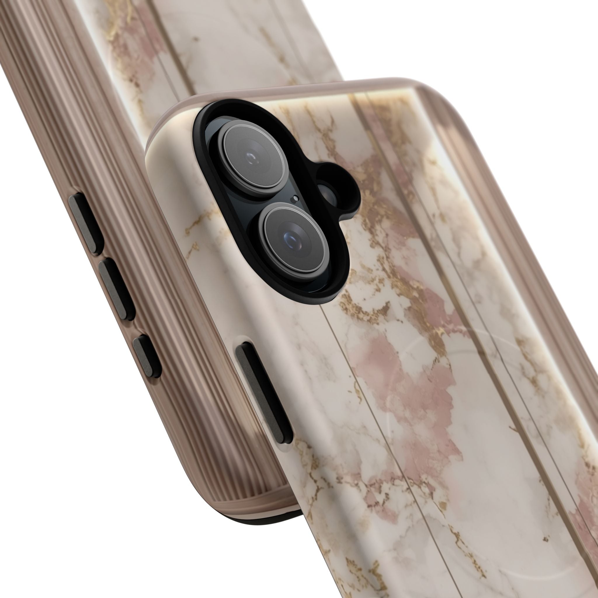 Marble Blush Tough Magnetic Phone Case, Rose Gold Marble Protective Cover