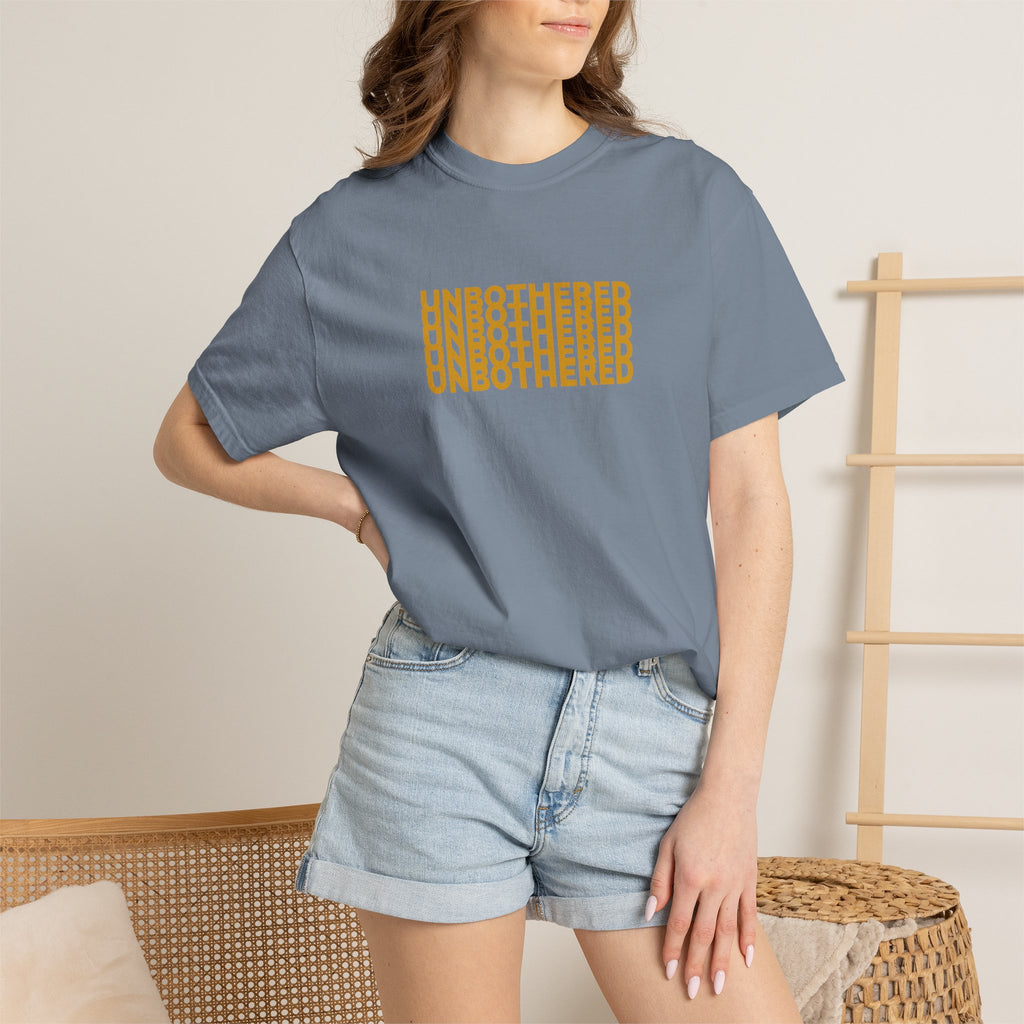 Unbothered Graphic T-Shirt — Minimal Stacked Text Tee