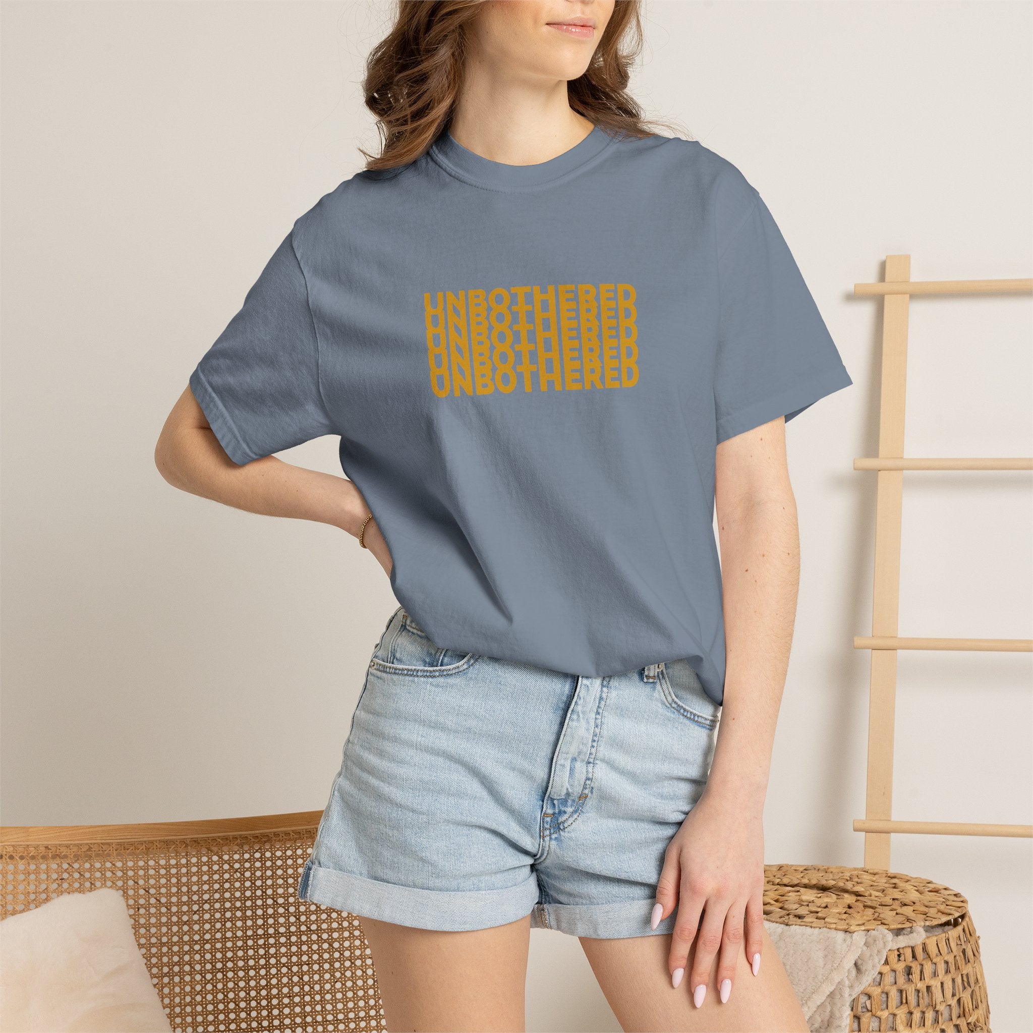 Unbothered Graphic T-Shirt — Minimal Stacked Text Tee