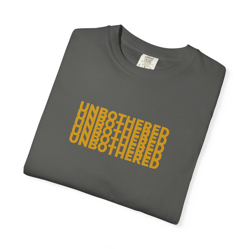 Unbothered Graphic T-Shirt — Minimal Stacked Text Tee