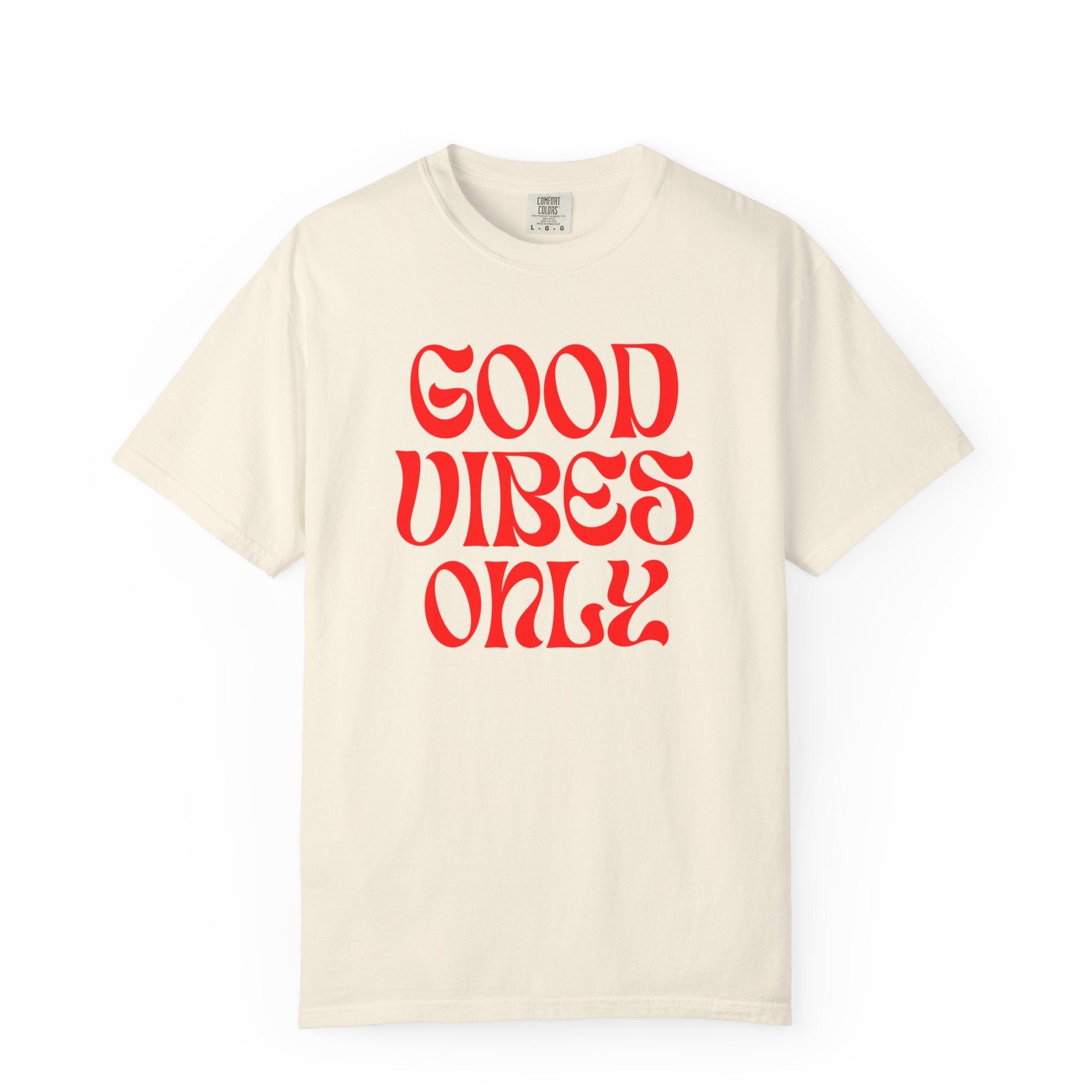 Good Vibes Only T‑Shirt — Retro Red Typography Graphic Tee